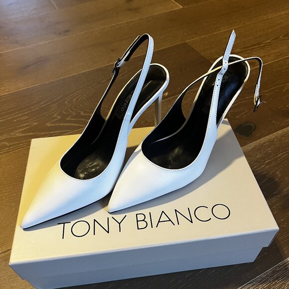 Tony Bianco white slingback pointed heels, new in box - Picture 1 of 3